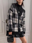 빅사이즈 체크 데일리 OOTD 홈웨어 남녀공용가디건 : 바오스토리