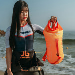 존버 바다수영 안전 부이 부표 16L 오픈워터 휘슬(호루라기 허리벨트)포함 : 웨이브몰