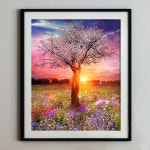 꽃그림 DIY 명화그리기 유화세트 풍경화 백드롭페인팅 인테리어액자 캔버스도안 강가의꽃튤립 : 1BD