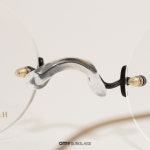 노바 H3037 C5 브론즈 안경테 코받침 없는 편안한 라운드 무테 여자안경 : 오마이선글라스 코리아