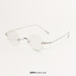 노바 핸드메이드 아이템 H3037 C1 실버 레트로 원형 무테 깔끔한 남자 여자 안경 : 오마이선글라스 코리아