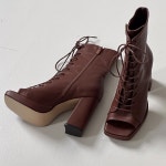 [J2235] 여성 스트랩 하이탑 부츠 미들힐 가을부츠 : 새로이클라쓰