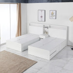 HWF24C LED 2단 수납 침대프레임 슈퍼싱글 : 히트가구