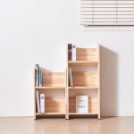 유치원 감성 삼나무 원목 2단 수납형 책장 400 책꽂이 다용도 : 워니S몰