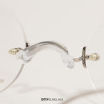 노바 핸드메이드 아이템 H3037 C1 실버 레트로 원형 무테 깔끔한 남자 여자 안경 : 오마이선글라스 코리아