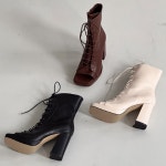 [J2235] 여성 스트랩 하이탑 부츠 미들힐 가을부츠 : 새로이클라쓰