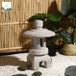 카페 인테리어 마당연못 석등 장식 야외 정원 : hillzo-jck