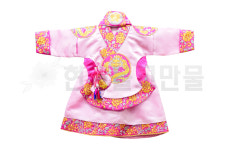 화조단 용수 동자동녀(분홍) 모자버선 세트 : 현대만물백화점