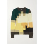 아크리스 여성 Color-block ribbed wool, silk and cotton-blend sweater 라운드넥 73 01 5265 00 126086 : 캐치패션