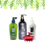 탈모야안녕 두피케어 진4종세트 (진한방샴푸 950ml 진백토닉 200ml 진녹토닉 200ml 두피브러쉬) : H U M E
