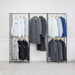 까사마루 멀티 2단 시스템행거 드레스룸 이동식 원룸 옷방 행거1+1 : 까사마루