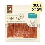 건강한 육포 닭가슴살 소프트스틱 애견간식 300gX10팩 : 이리와코리아