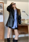 루즈핏 레더 자켓 : 시아네shop