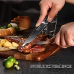 선물용 주방칼 Sunnecko 다마스커스 스테이크 칼 4개 세트 일본산 VG10 스테인레스 스틸 식기세척기 사용 가능 5인치 G10 핸들 및 선물 상자... 