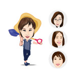 사과농원 농장 과수원 과일가게 캐리커쳐명함 : 피알친구