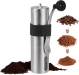 커피 그라인더 수동 Anosiar 핸드 크랭크 및 조정 가능한 설정이 있는 스테인레스 스틸 콩 세라믹 원추형 버 가정용 사무실 캠핑용 휴대용... 