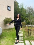 수입의류 새틴 스판 만능 데일리 9부 슬랙스 (highqual) P0032 : 블랑누아 BlancNoir