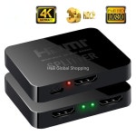 풀 HD 1080p 비디오 HDMI 스위치 스위처 HDTV DVD용 듀얼 디스플레이 PS3 Xbox용 4K 스플리터 1X2 스플릿 1 인 2 아웃 앰프 : 마사루몰