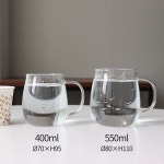 홈카페 내열 유리컵 커피잔 유리잔 카페컵 라떼 AA 항아리 머그 400ml : 오메가키친