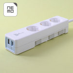 네모탭 더슬림 30W 초고속충전 고용량 USB C타입 3구 1.5m 개별 멀티탭 : 포올