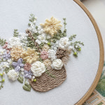 [PDF도안+영상] 싱그러운꽃바구니 프랑스자수 도안 : 슬로리자수