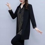 엄마 빅사이즈 편한 셔츠 가을 중 를 위한 플러스 여성 의류 슬림 긴팔 상의 간 길이 서 : 라플리엠