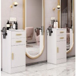 35X30X80CM 미용실 서랍장 헤어샵 이발소 업소용 수납장 다용도 거치대 미용 이발 용품 거치 BS-T7 : 바이올쇼핑