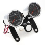 오토바이 LED 범용 투어 타코미터 게이지 스탠 포함 속도계 조합 12V 0-180 Km/h : 러블리도트1