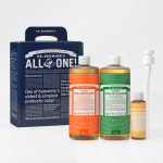 닥터 브로너스 대용량 올인원 바디워시 패밀리 선물세트 퓨어 캐스틸 솝 950ml x2개+120ml 1개+펌프 1개+기프트박스 : 닥터 브로너스 코리아