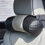 차량용 목쿠션 자동차 목베개 목받침 차박 베개 1+1 일자형 블랙 연한베이지 : 메이든카