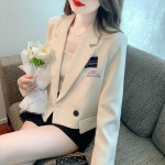 체크 여성 자켓 봄 가을 회색 양복 재킷 작고 리시 상 캐주얼 : 최저가 가격
