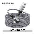 INFOPRISM / USB 3.1  C타입  데이터 VR  Link 고속충전 롱케이블 3m 5m 6m 90도 L형 : WEHAVE