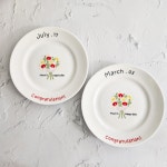 결혼 생일 레터링 접시 커스텀 주문 제작, 기념일 돌잔치 축하 선물 국산 플레이팅 도자기 : ceramicn 세라믹엔