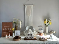 [한복이벤트] 백일상대여 돌상 북유럽 전통 셀프 100일상 아기잔치 화이트베어상 : 베리굿테이블