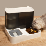 강아지 자율 배식 자동 급식기 고양이 애완견 그릇 개 먹이통 이중 식수 경사 입 밥 물 : 잇템직구몰