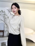 레이어드니트 루즈핏 울 캐시미어 라운드니트티 : 디올레