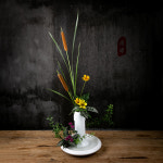 식 코하라 스타일 세트 KENSHAN 꽃꽂이 도구 세라믹 화분 병 트레이 거실 장품 수경 : 더아이니