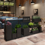 레스토랑 실내 및 실외 창조적 인 꽃 스탠드 파티션 단철 상자 녹 방지 금속 여물통 조합 : 더아이니