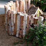 크리 에이 티브 자작 나무 숲 작은 울타리 꽃 냄비 조경 장식 소품 정원 안뜰 : 더아이니