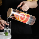 내열 유리 2리터 투명 물병 차가운 주전자 가정용 성 고온 공냉식 끓인 컵 세트 일본식 : 청일마켓