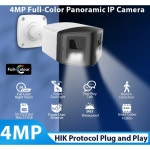 CCTV 홈캠 매장 가정용 현관 방범용 파노라마 보안 카메라, 풀 컬러, 4MP 듀얼 렌즈, 4mm IP 카메라 : 데2즈