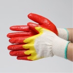 산업 물류 운송 건설 현장 작업 이중 황코팅 보호 안전 장갑 10개 산업용 : MODEJENNY