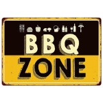 SCAZOMV BBQ Zone 빈티지 레트로 틴 사인 야외 바 벽 장식 수영장 뒷마당 표지판 20.3cm x 30.5cm : 천연애사랑