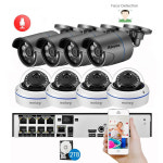 CCTV 홈캠 매장 가정용 현관 방범용 얼굴 감지 POE NVR 키트, 오디오 시스템, 5MP IP 카메라, P2P 실내 야외 H.265 + 8CH, 5MP : 데2즈