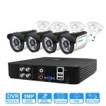 CCTV 홈캠 매장 가정용 현관 방범용 5 in 1 AHD 카메라 비디오 녹음기 야외 보안, 4CH CCTV 시스템, 카메라 이메일 알람, 5MP, 1080P... 