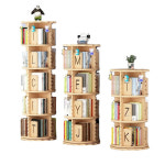 이동식 회전 책꽂이 책장 모듈 아기 바닥에 서있는 수납 선반 인터넷 단단한 나무 집 침실 : 브리즈나인