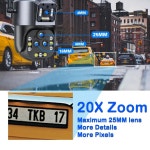 CCTV 홈캠 매장 가정용 현관 방범용 울트라 16MP 8K 와이파이 PTZ IP 감시 보안 카메라, 4 렌즈 카메라, 20X 줌 AI 자동 추적 비디오카메라... 