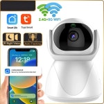 CCTV 홈캠 매장 가정용 현관 방범용 2.4G / 5G Tuya WiFi 카메라 스마트 실내 홈 무선 보안 감시 카메라 자동 추적 베이비 모니터 CCTV IP... 
