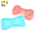 애견 강아지밥그릇 사료그릇 식기 개밥그릇 사료받침대 PP 뼈다귀 리본 뼈다귀 모양 : 세모부