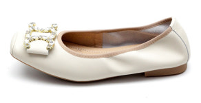 신알지[수제화]여성용 플랫슈즈 말랑 푹신한 가죽 쫄쫄이 구두단화 생고무 PRI-J0486 : 신알지